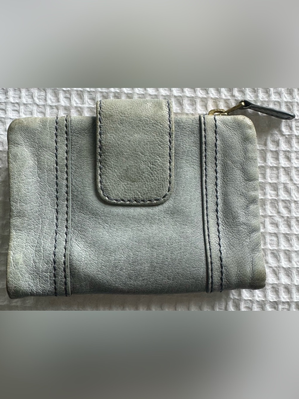 Fossil Emory Blue Leather Wallet Organizer Zip Long Live Vintage 1954 - Picture 2 of 11